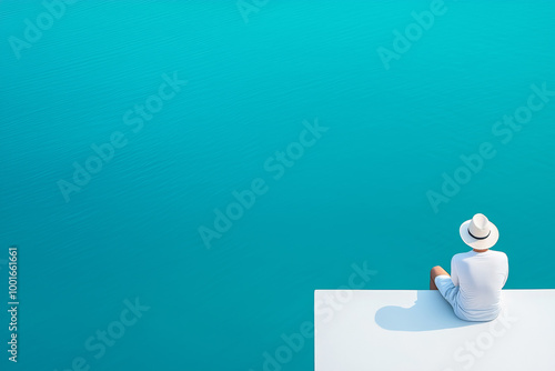Tranquil moment by the turquoise sea at a serene coastal location on a sunny day