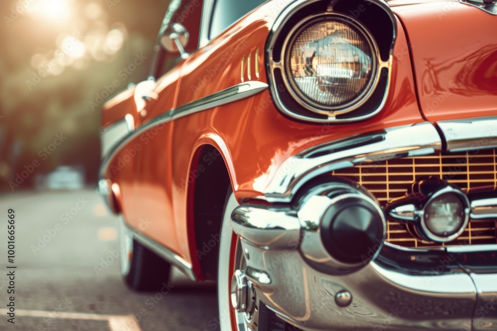 Naklejka premium Retro Photo of a Classic Car