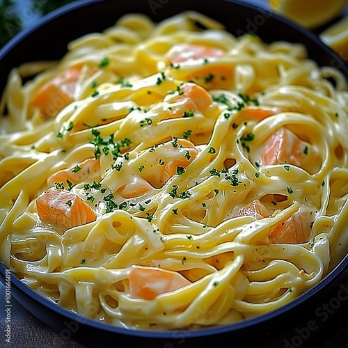 lobster nuddles on a plate photo