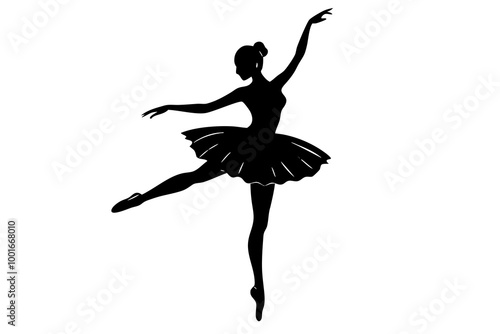 Elegant ballet dancer silhouette vector illustration. Perfect for dance-themed designs and artwork.