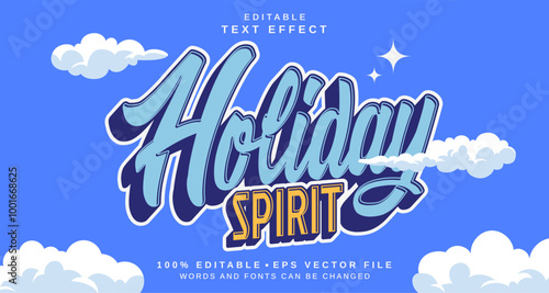 Editable text style effect - Holiday Spirit text style theme.