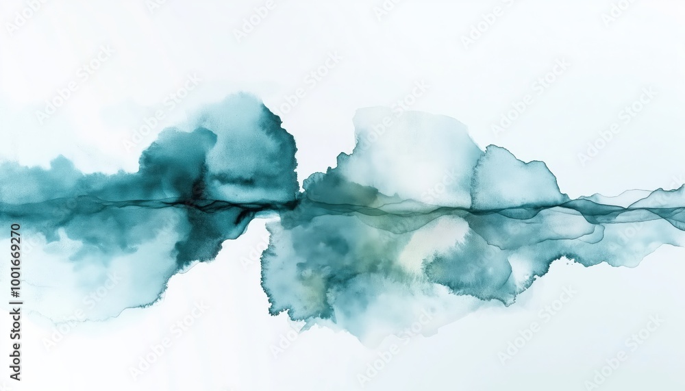 Calming blue watercolor art reflecting tranquility and serenity Calming blue watercolor art reflecting tranquility and serenity