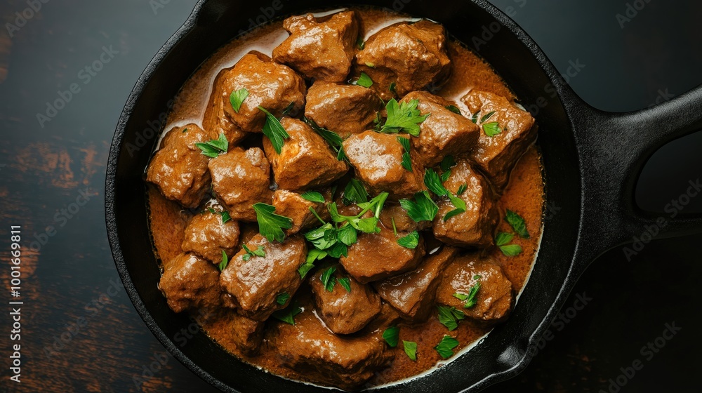 Authentic beef stroganoff in skillet for cozy home dining experiences Authentic beef stroganoff in skillet for cozy home dining experiences