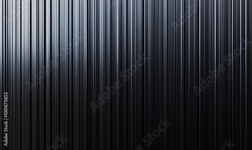  Black corrugated metal texture. Wall wooden vertical panels. Dark steel roof sheet. Wood siding for construction. 