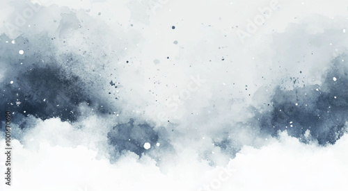 Vector white and blue gradient watercolor wash