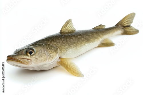 Single Haddock Fish Isolated on White Background