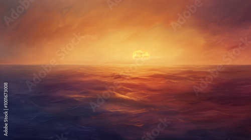 Abstract sunset over ocean