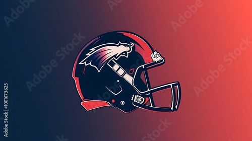 American Football Helmet with Wolf Mascot Design for Sports Team Logo photo