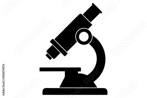 High-quality microscope silhouette vector illustration, perfect for scientific and educational designs.