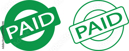 Tableau sur toile Paid stamp vector texture