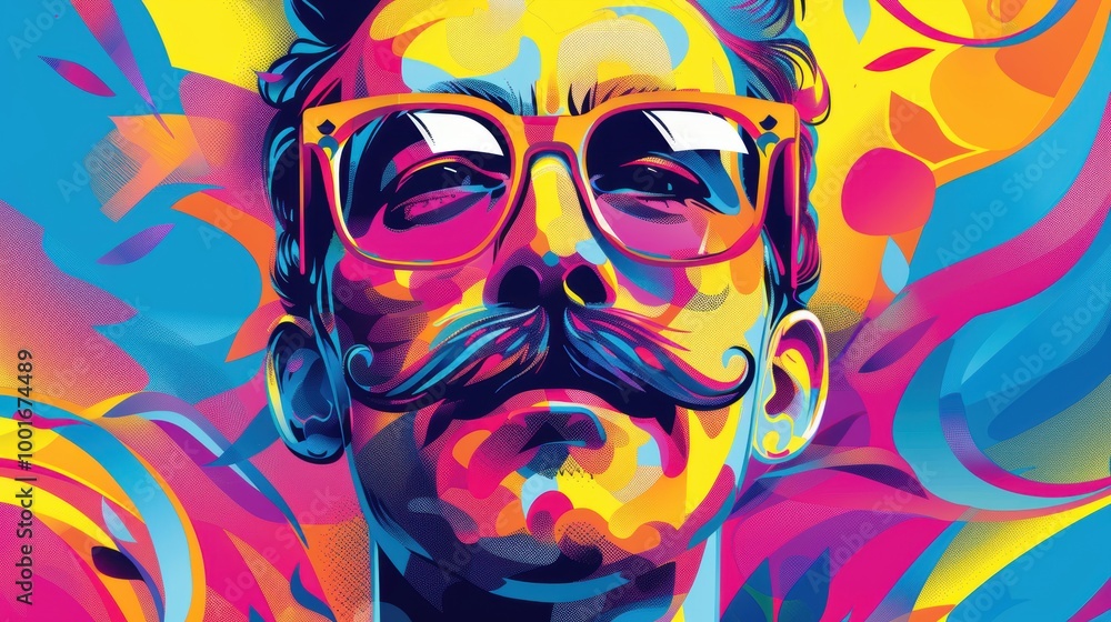 Vibrant Mustache Styling Competition Poster with Dynamic Typography for Prints and Posters Vibrant Mustache Styling Competition Poster with Dynamic Typography for Prints and Posters
