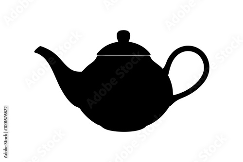 Elegant teapot silhouette vector illustration for creative designs