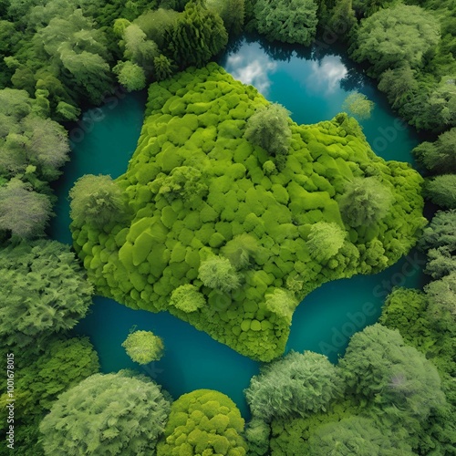 Restored nature island future world eco friendly living carbon 