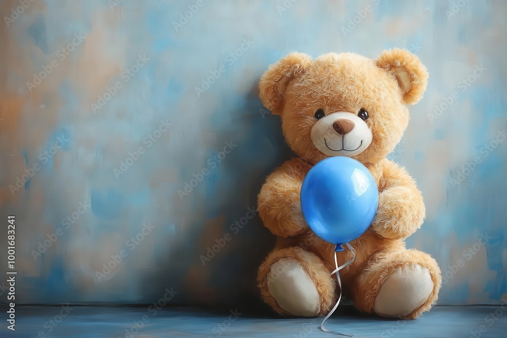 charming teddy bear clutching a blue balloon watercolor style isolated against a delicate nursery backdrop with soft pastel colors and subtle textures evoking a sense of innocence charming teddy bear clutching a blue balloon watercolor style isolated against a delicate nursery backdrop with soft pastel colors and subtle textures evoking a sense of innocence