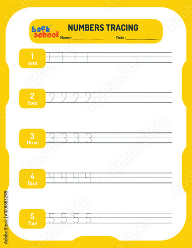 Number Tracing Worksheets for kids 