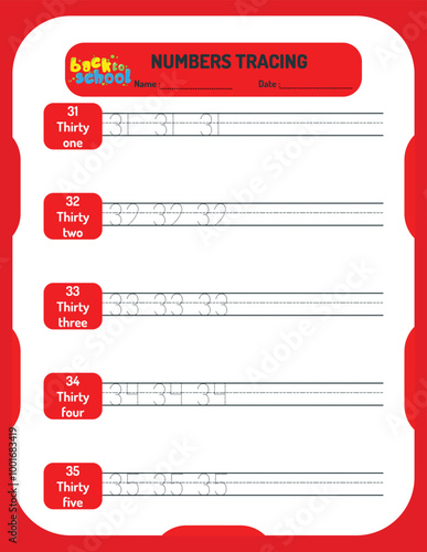 Number Tracing Worksheets for kids 