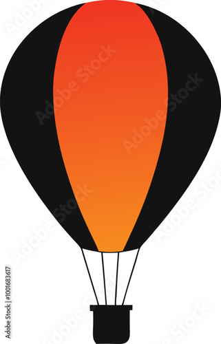 Scenic Hot Air Balloon Journey Over Rolling Hills Vector Illustration
