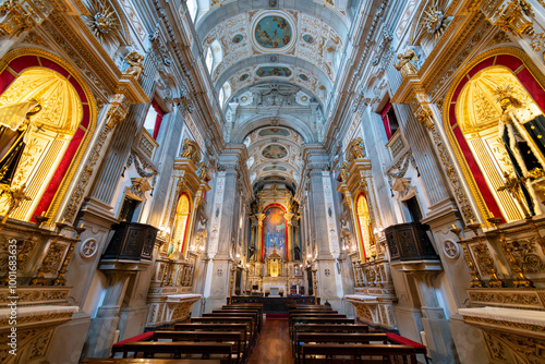 The interior of the Igreja da Venerável Ordem Terceira de São Francisco (Church of the Venerable Third Order of São Francisco), in Porto Portugal. photo