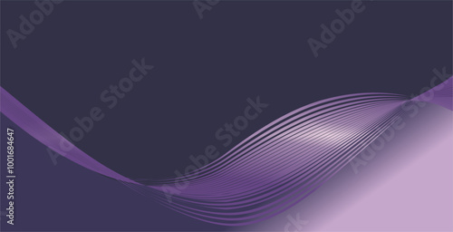 The composition is an empty space with purple violet gradient colors and curved lines that give a dynamic, dimensional impression as background inspiration in graphic design