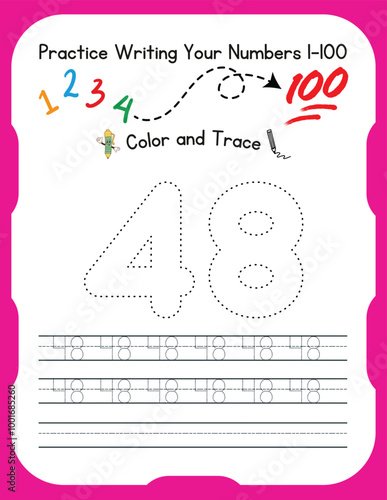 Number tracing Worksheets for kids 