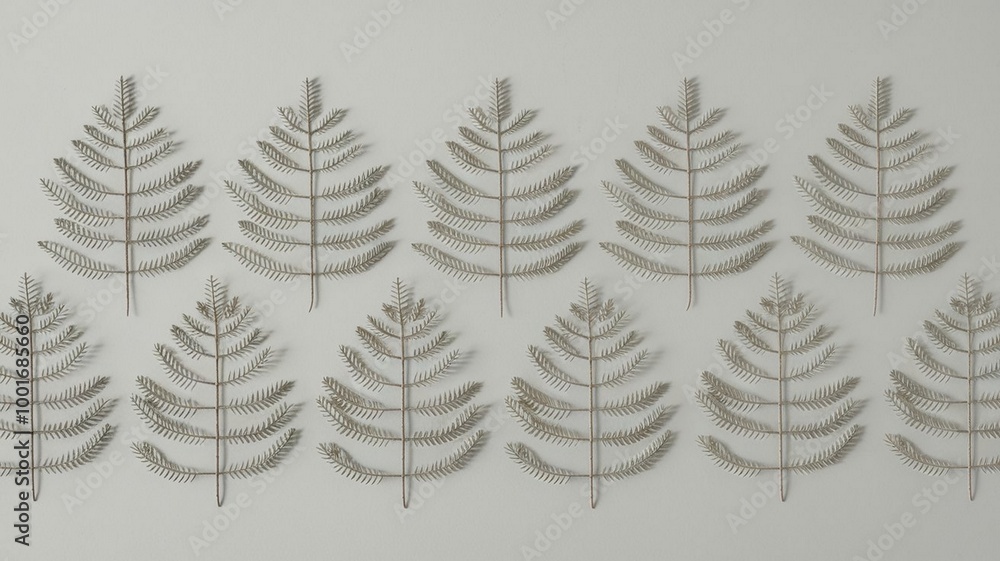 Christmas Tree Branches on Plain Background Christmas Tree Branches on Plain Background