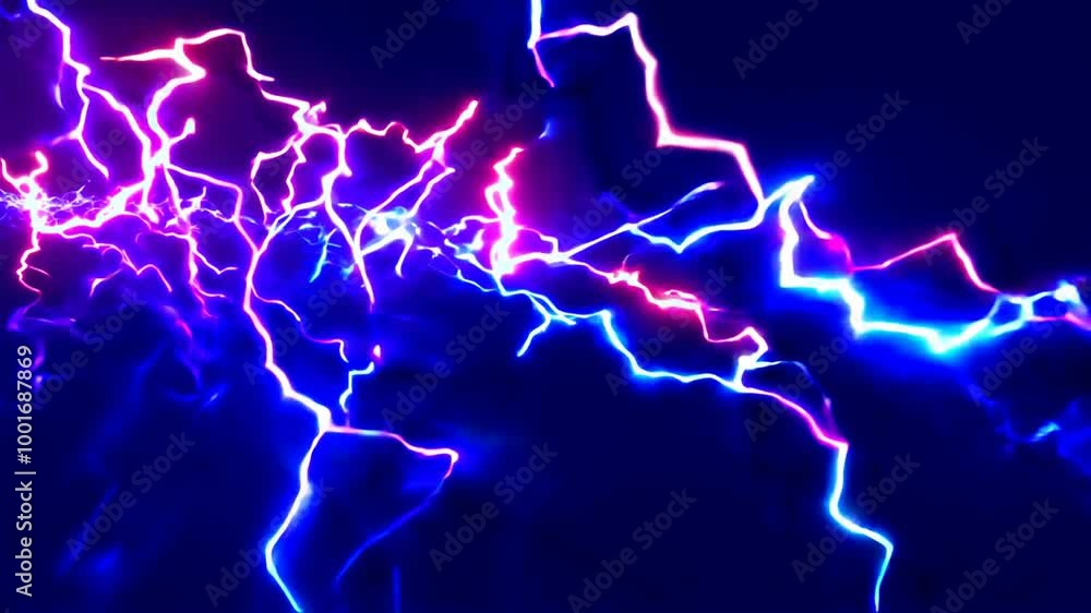 Abstract Neon Lightning: Electric Energy Surges Abstract Neon Lightning: Electric Energy Surges