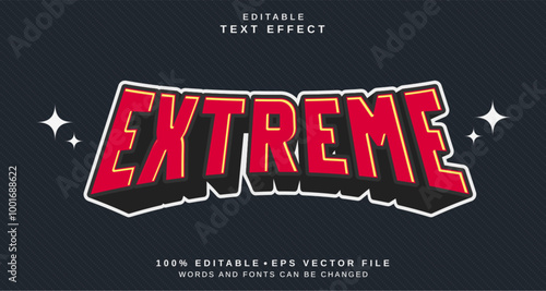 Editable text style effect - Extreme text style theme.
