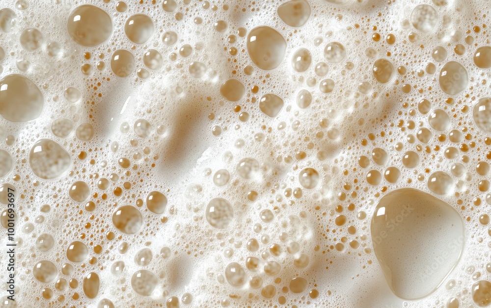 A close-up view of creamy foam with bubbles, creating an abstract texture perfect for backgrounds and beverage themes. A close-up view of creamy foam with bubbles, creating an abstract texture perfect for backgrounds and beverage themes.