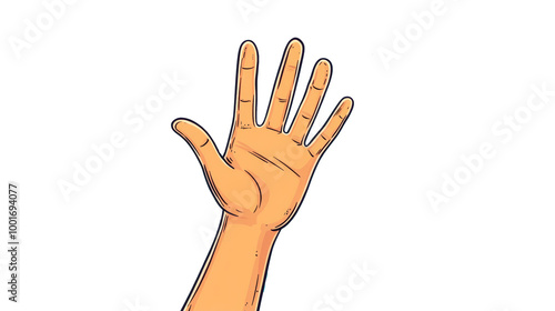 Friendly greeting with a waving hand.  Isolated on transparent background – PNG. photo