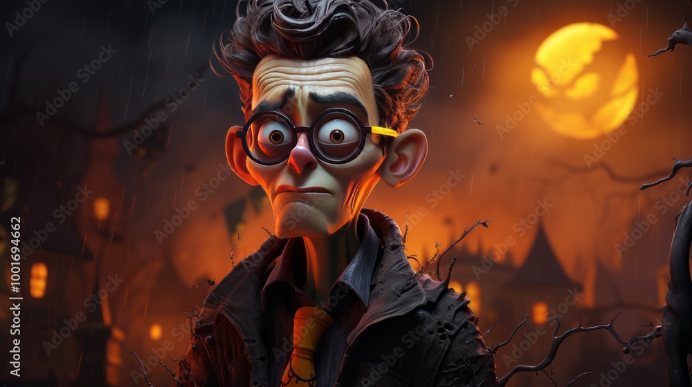 Worried Scientist on a Halloween Night Worried Scientist on a Halloween Night