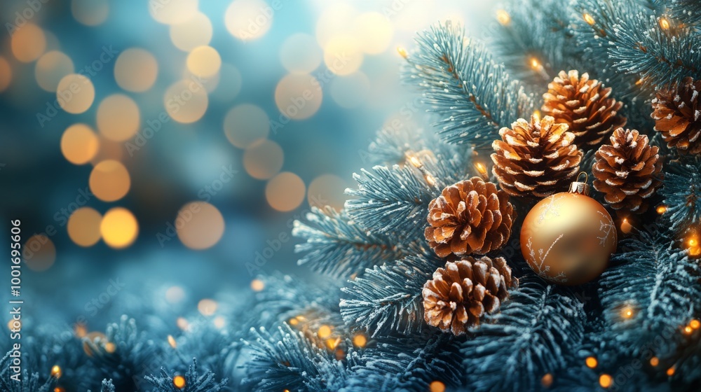 Christmas and New Year holidays background. Christmas tree with golden baubles and lights bokeh background. Space for text. Copy space. Greeting card. Christmas and New Year holidays background. Christmas tree with golden baubles and lights bokeh background. Space for text. Copy space. Greeting card.