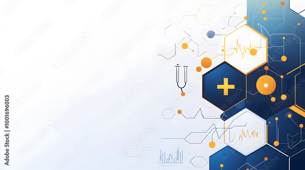 Fototapeta premium Abstract Medical and Healthcare Technology Hexagonal Background