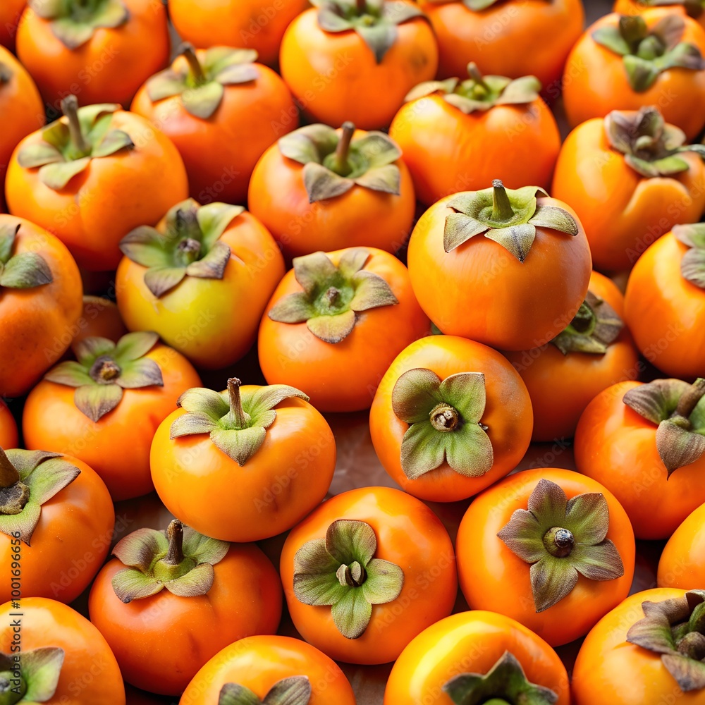 many persimmon fruits in a market close-up, a lot of orange persimmons background, close-up many persimmon fruits in a market close-up, a lot of orange persimmons background, close-up