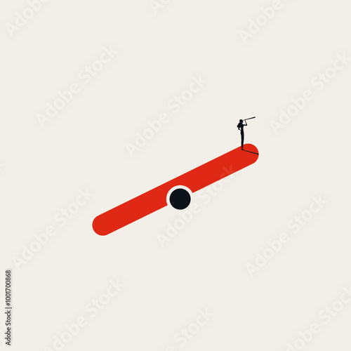 Business career vision vector concept. Symbol of future, growth, ambition, opportunity. Minimal design eps10 illustration.