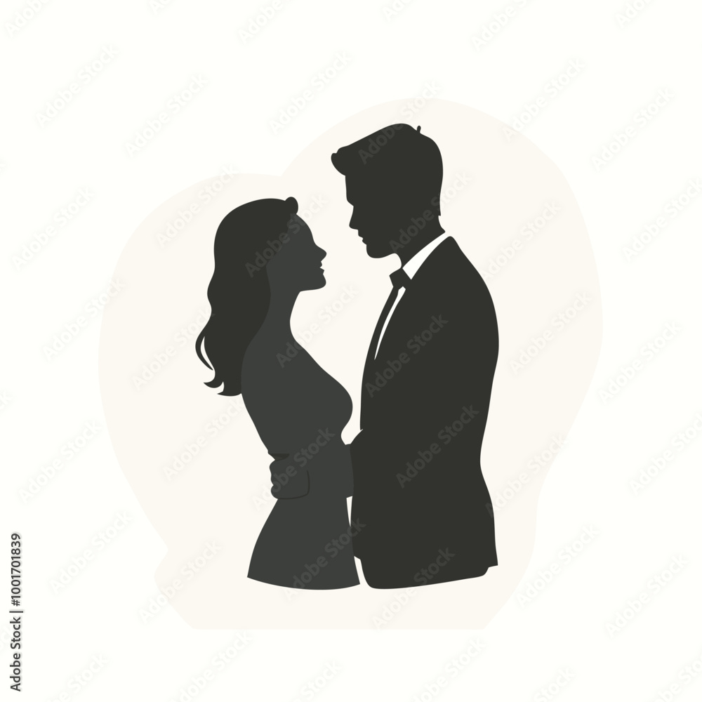 a black silhouette of a man and a woman in a romantic embrace a black silhouette of a man and a woman in a romantic embrace