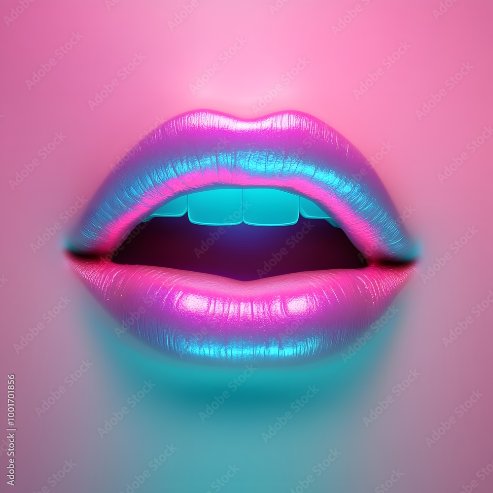 Woman pink lips with teeth isolated on background, concept of marketing propaganda for lipstick. Woman pink lips with teeth isolated on background, concept of marketing propaganda for lipstick.