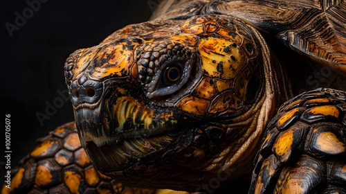 Captivating Leopard Tortoise Portrait in Professional Studio photo