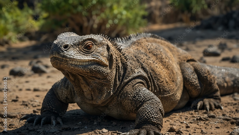 Majestic Komodo dragon in its natural habitat. Majestic Komodo dragon in its natural habitat.