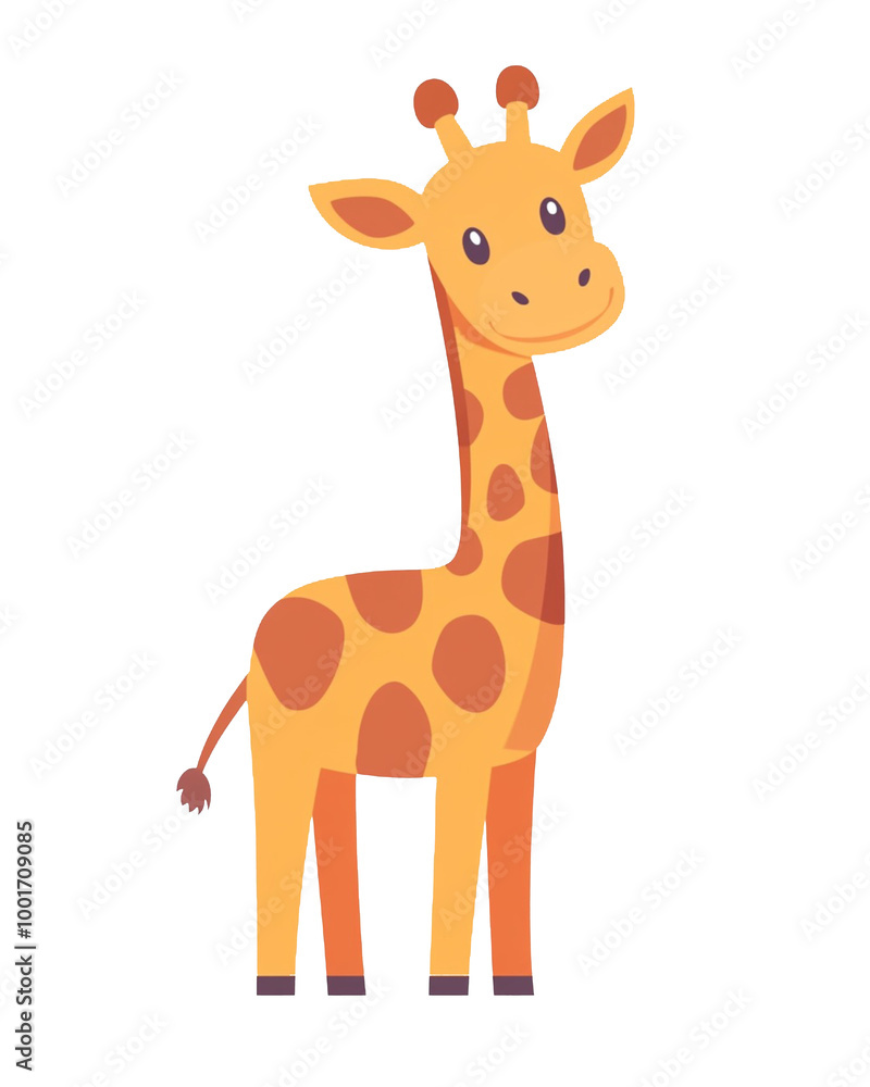 Baby giraffe standing proud and tall. Wildlife illustration isolated on a white background. Baby giraffe standing proud and tall. Wildlife illustration isolated on a white background.