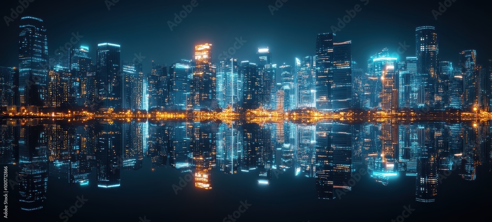 Obraz premium An expansive cityscape at night