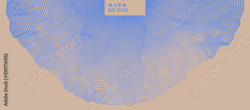 Cover design template. Abstract background with dynamic particles. Circular grid pattern. 3d vector illustration for business, science or technology.
