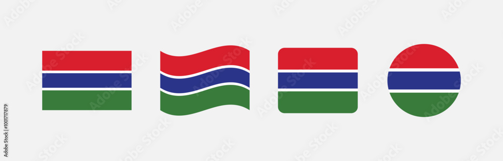 Vector Gambia flag. Set of Gambia Flags Collection.
Vector Gambia flag. Set of Gambia Flags Collection.