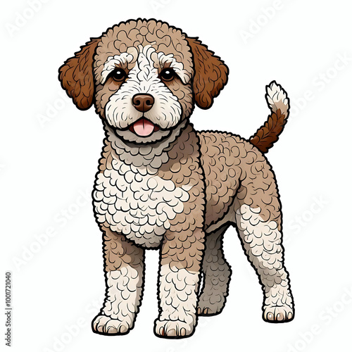 Lagatto romagnolo puppy standing on white background clipart element photo