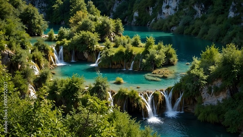 Plitvice Lakes National Park scenery.