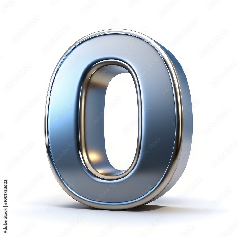 Shiny metallic number zero displayed in standard scale with a reflective finish. Generative AI Shiny metallic number zero displayed in standard scale with a reflective finish. Generative AI