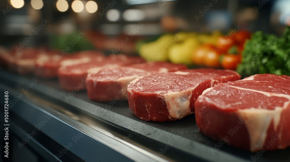 Grilling various cuts of meat on a barbecue in a busy kitchen during a sunny afternoon Grilling various cuts of meat on a barbecue in a busy kitchen during a sunny afternoon