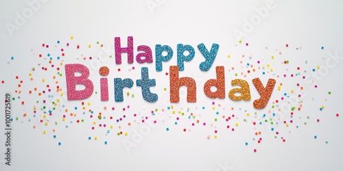Colorful Birthday Greeting with Glittery Letters