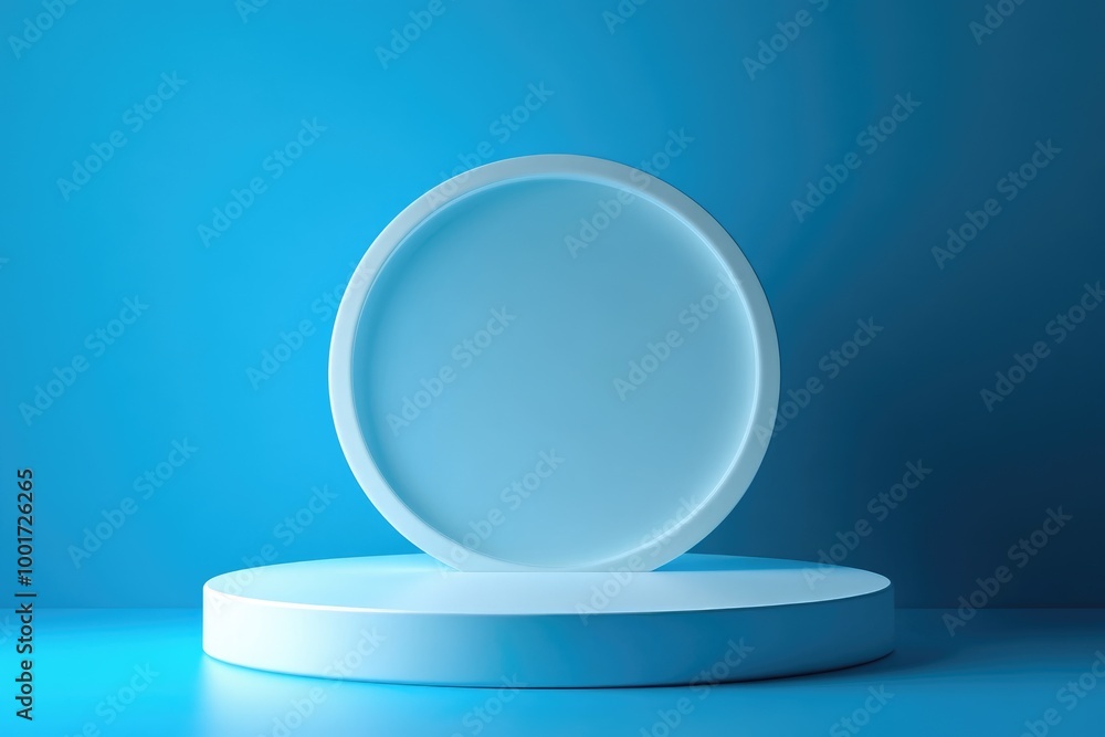 Luxury product display podium on geometric green background Luxury product display podium on geometric green background