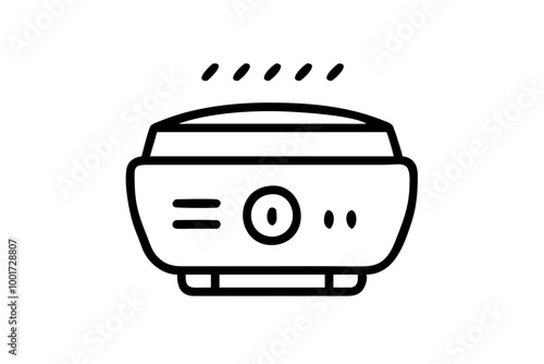 Stylish Rice Cooker Icon Vector Perfect for Kitchen Design and Culinary Art
