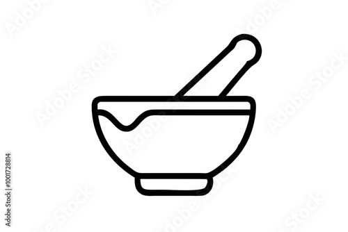 Elegant Vintage Mortar and Pestle Vector 
